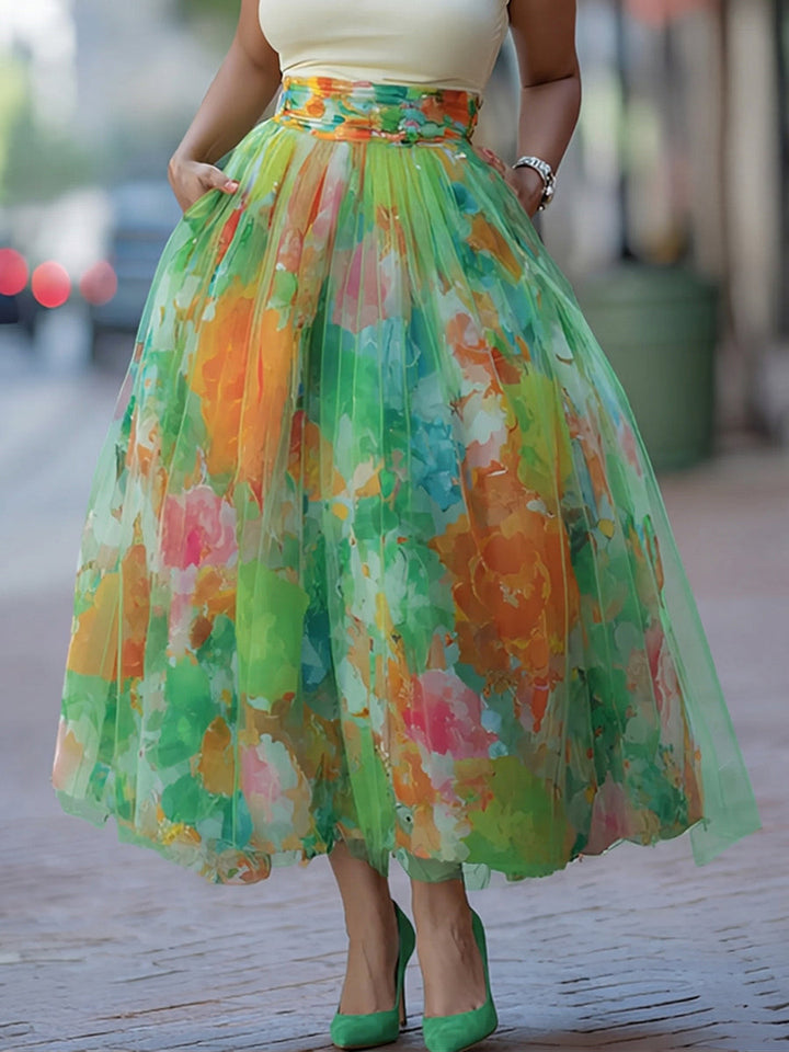 Siena | Watercolor Maxi Skirt