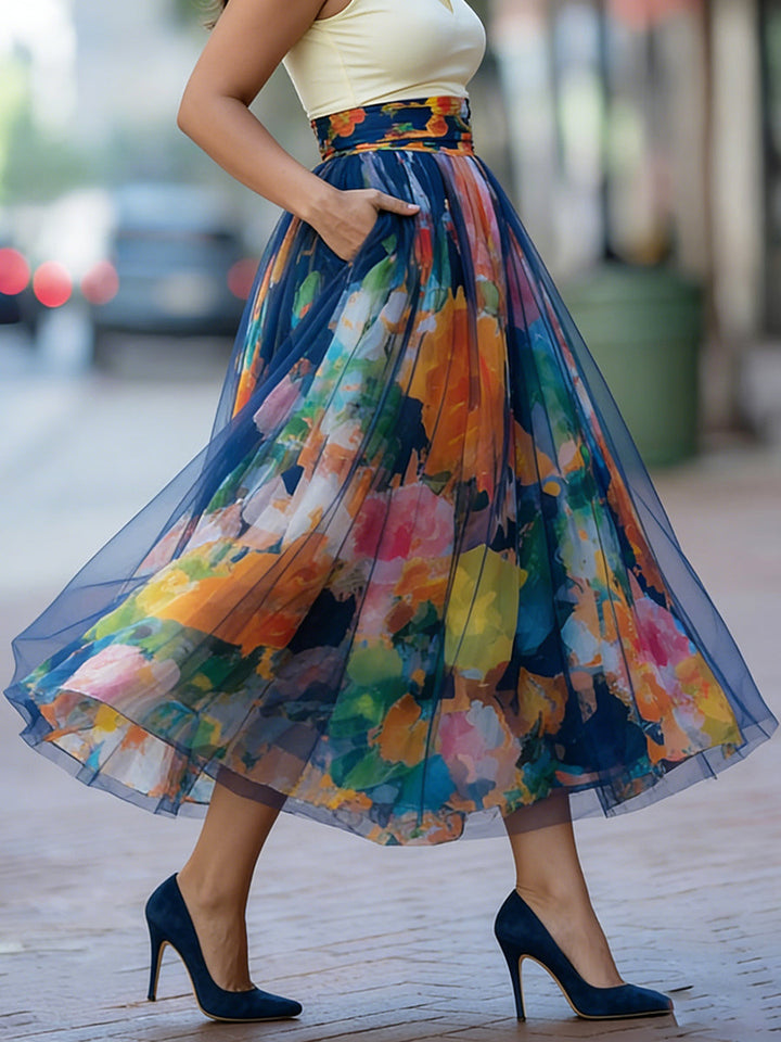 Siena | Watercolor Maxi Skirt