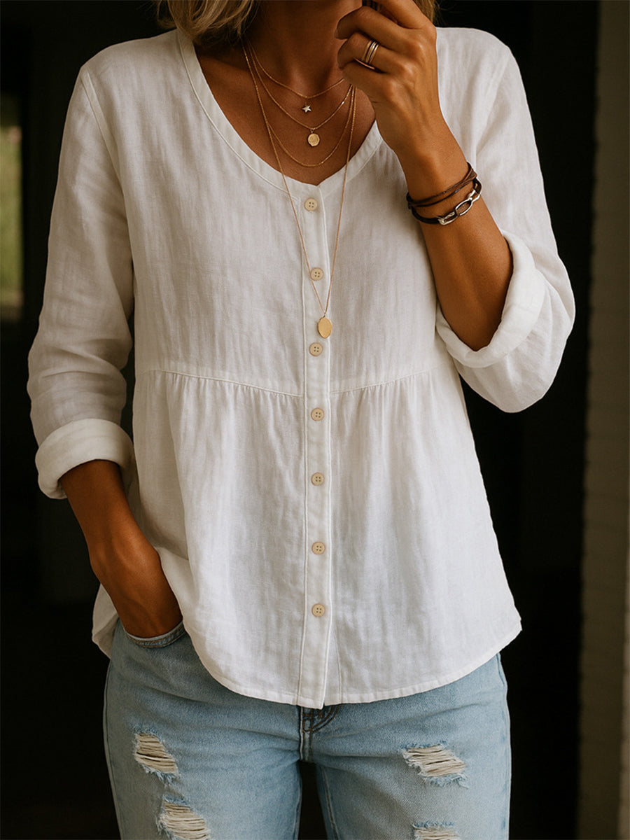 Talia | Cotton Linen Shirt