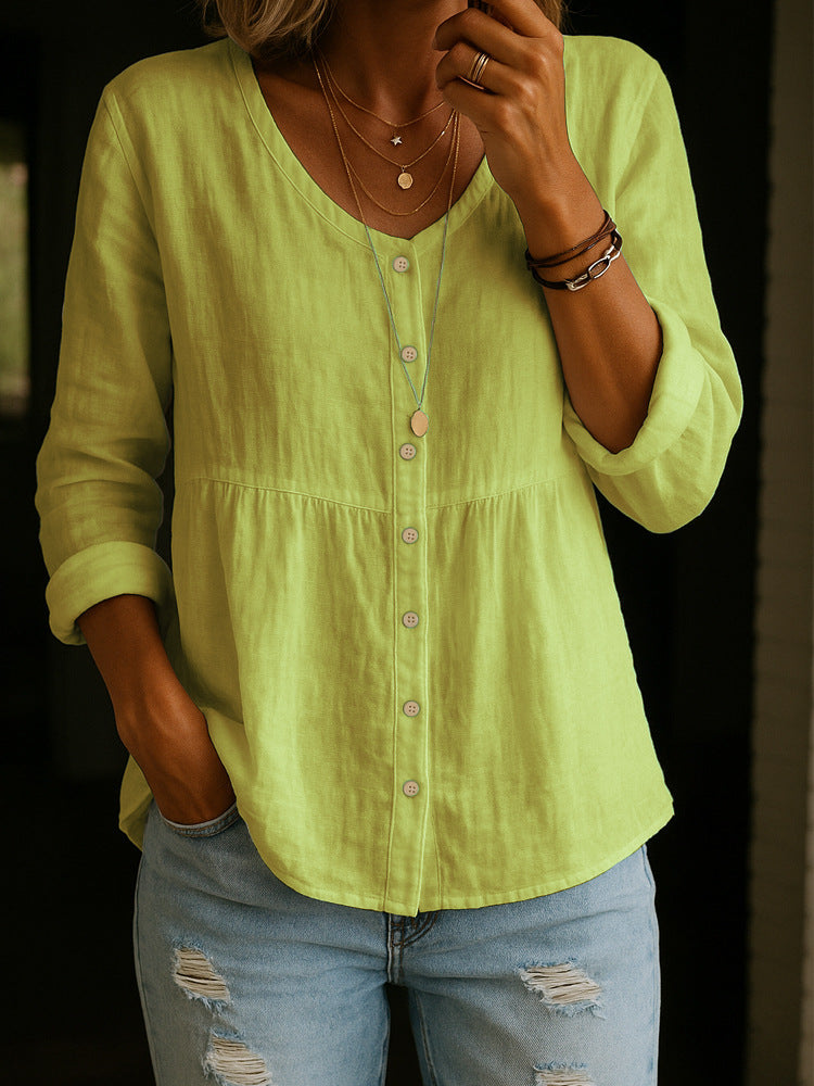 Talia | Cotton Linen Shirt