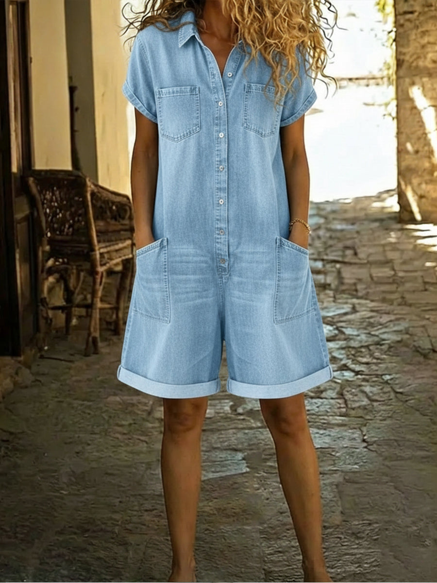 Amara | Denim Short Jumpsuit