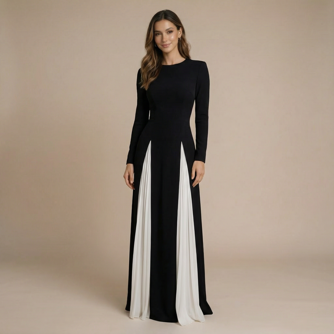 Lya | Colorblock Pleated Maxi Dress