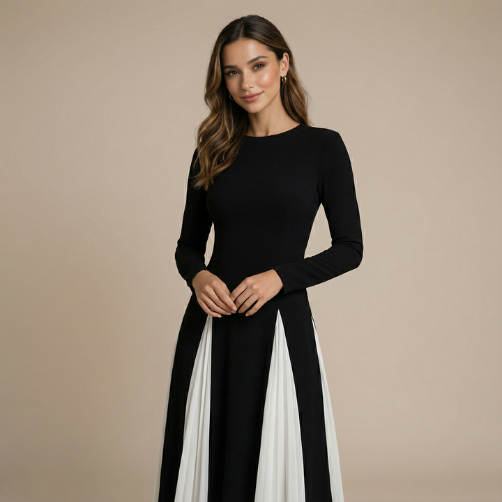 Lya | Colorblock Pleated Maxi Dress