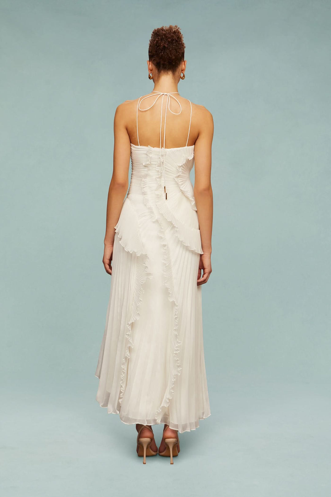 Nelle | Halter Ruffle Maxi Dress
