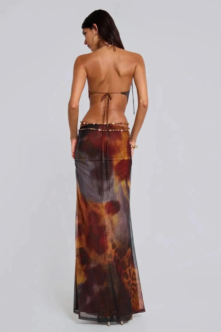 Zafira | Cut-Out Halter Maxi Dress