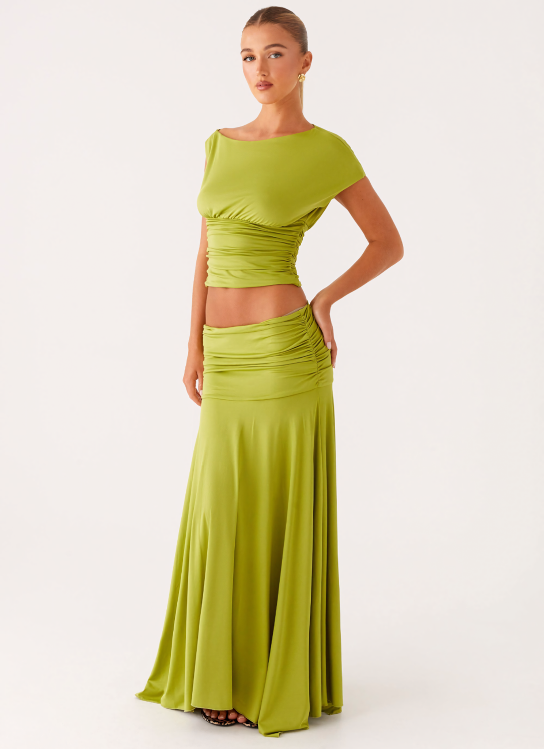 Zalira | Ruched Two-Piece Maxi Set