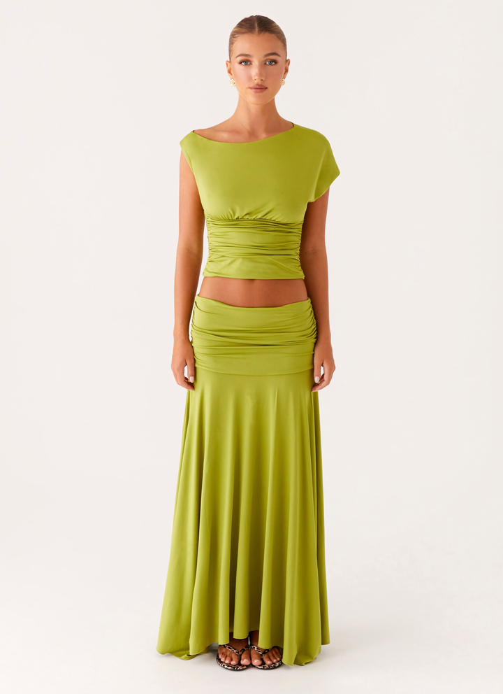 Zalira | Ruched Two-Piece Maxi Set