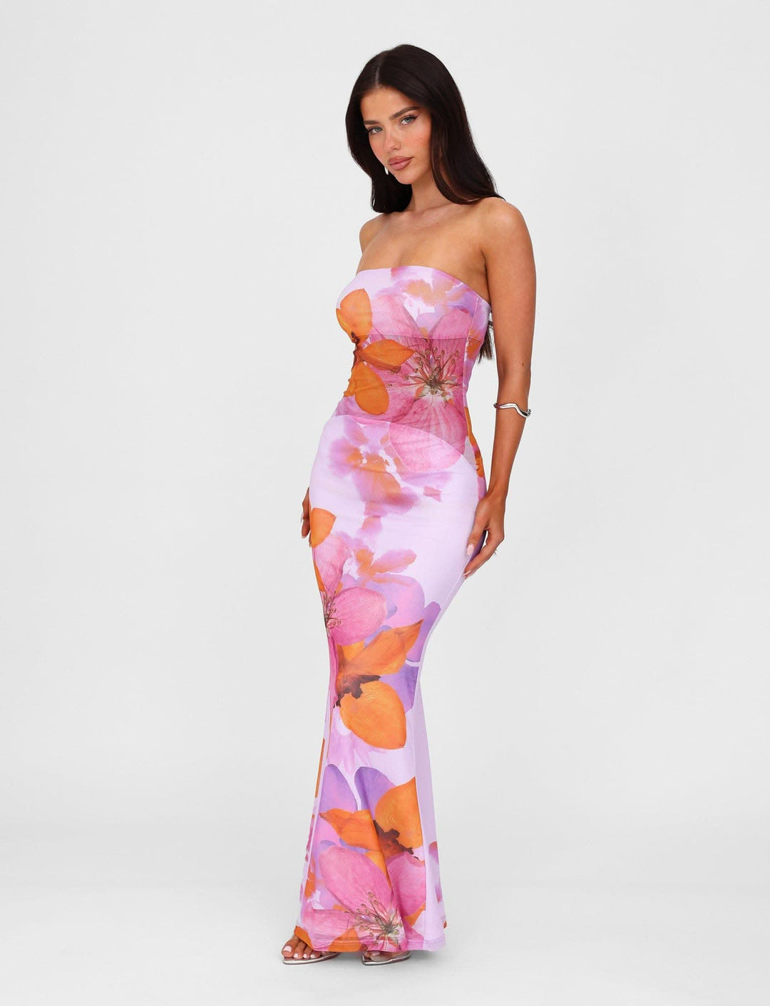 Zarela | Strapless Floral Maxi Dress