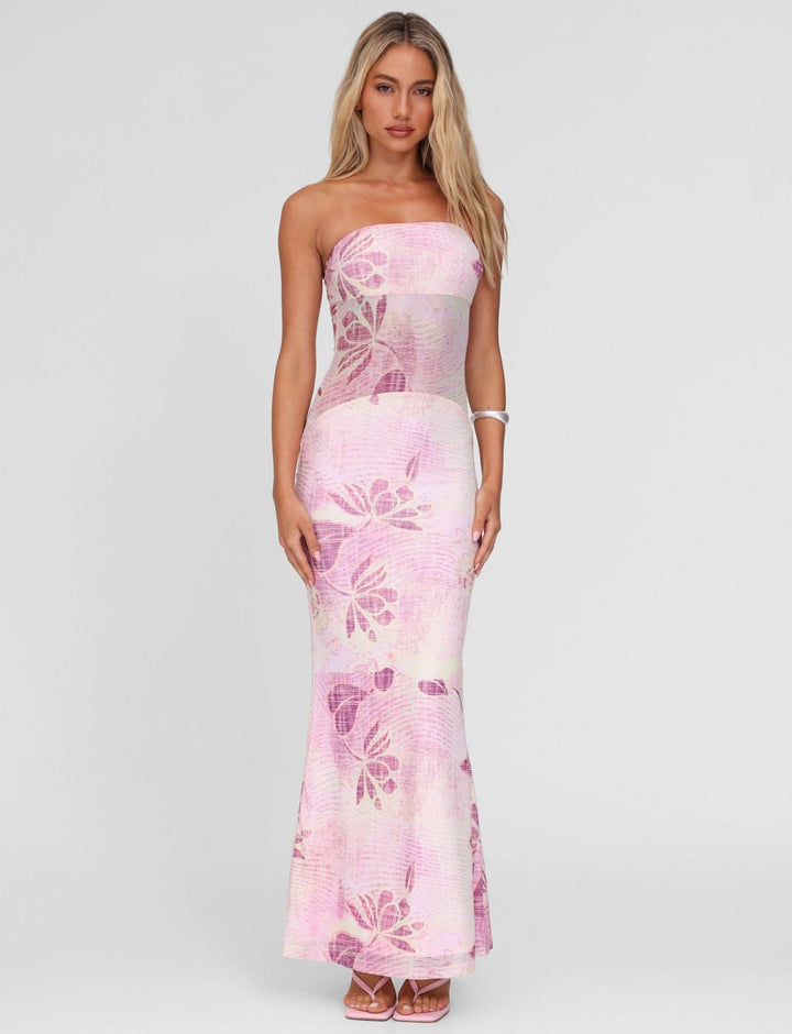 Zarela | Strapless Floral Maxi Dress
