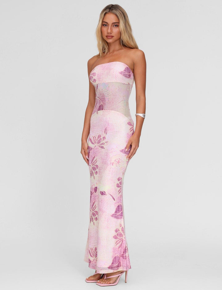 Zarela | Strapless Floral Maxi Dress