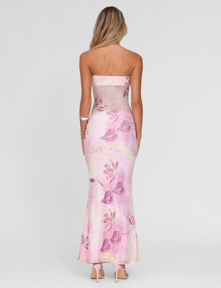 Zarela | Strapless Floral Maxi Dress