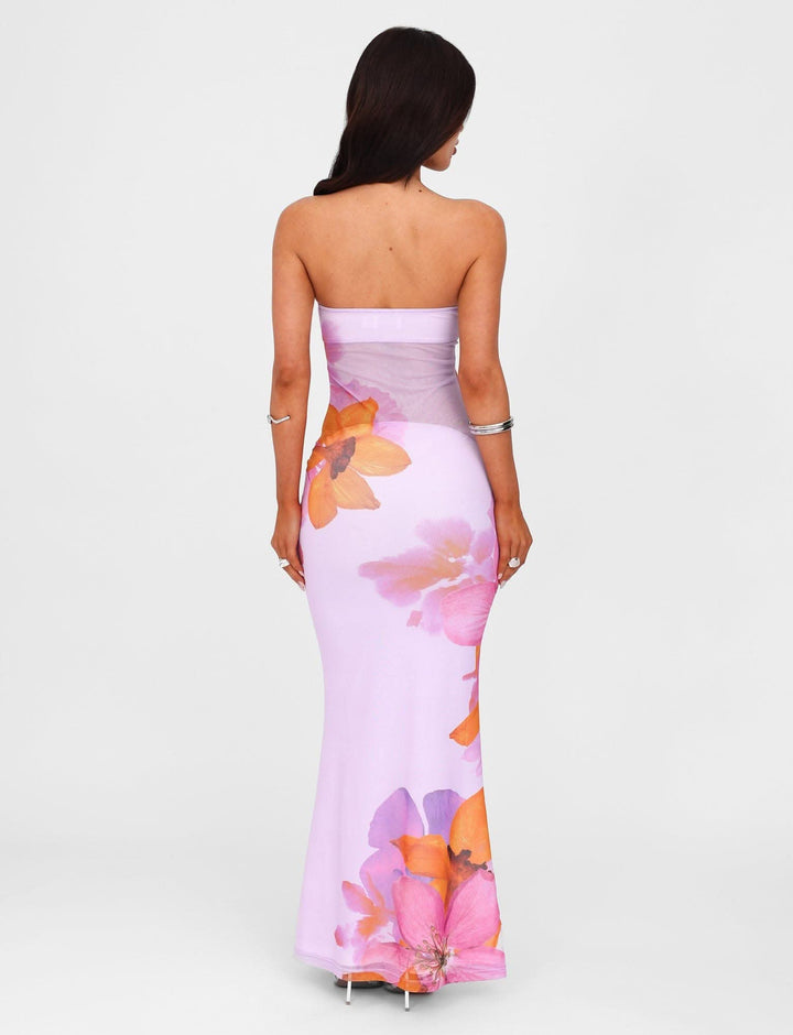 Zarela | Strapless Floral Maxi Dress