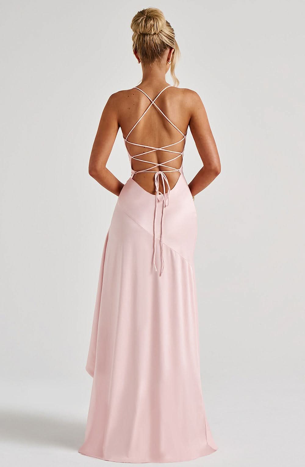 Elaris | Ruffled Satin Maxi Dress
