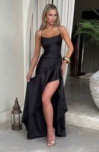 Elaris | Ruffled Satin Maxi Dress