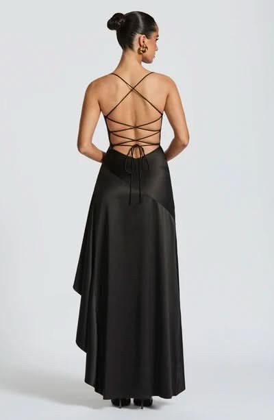 Elaris | Ruffled Satin Maxi Dress