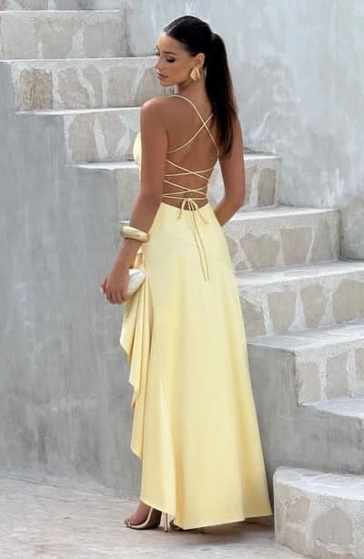 Elaris | Ruffled Satin Maxi Dress