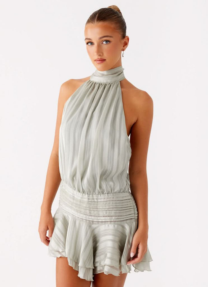 Lara | Pleated Halter Mini Dress