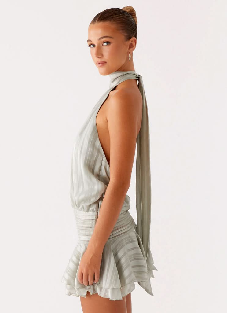 Lara | Pleated Halter Mini Dress
