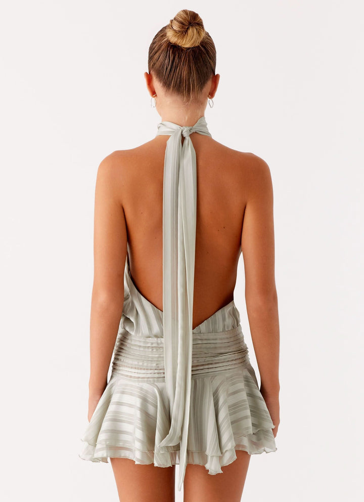 Lara | Pleated Halter Mini Dress