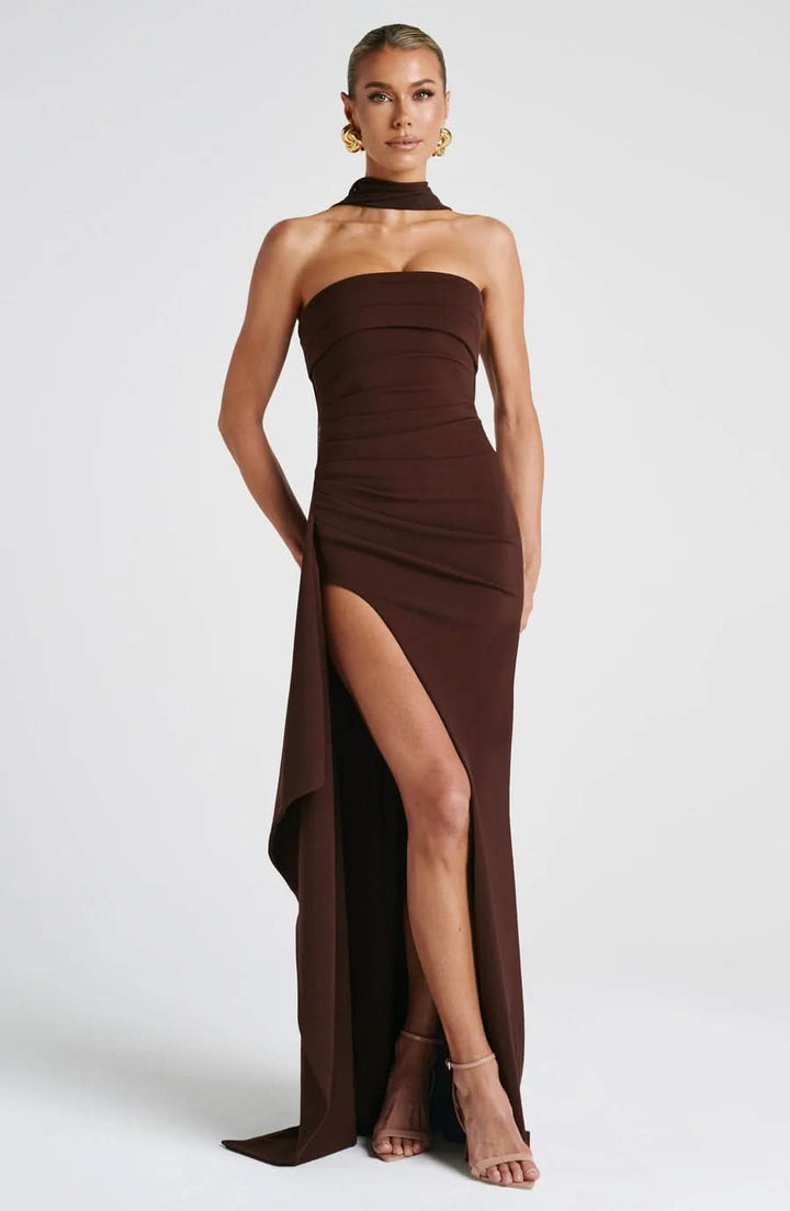 Virelle | Strapless Ruffle Maxi Dress