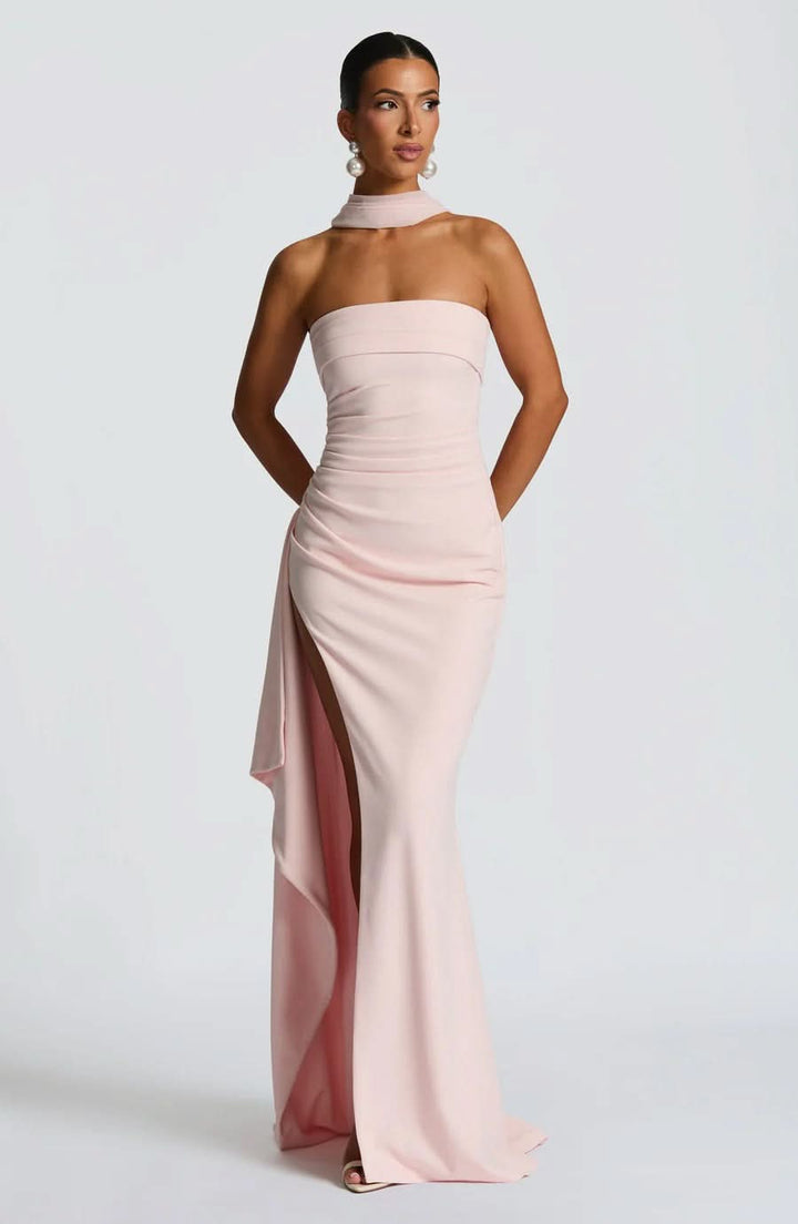 Virelle | Strapless Ruffle Maxi Dress