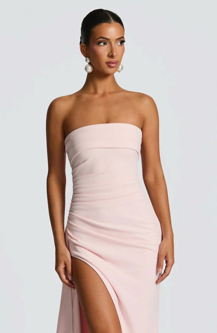 Virelle | Strapless Ruffle Maxi Dress