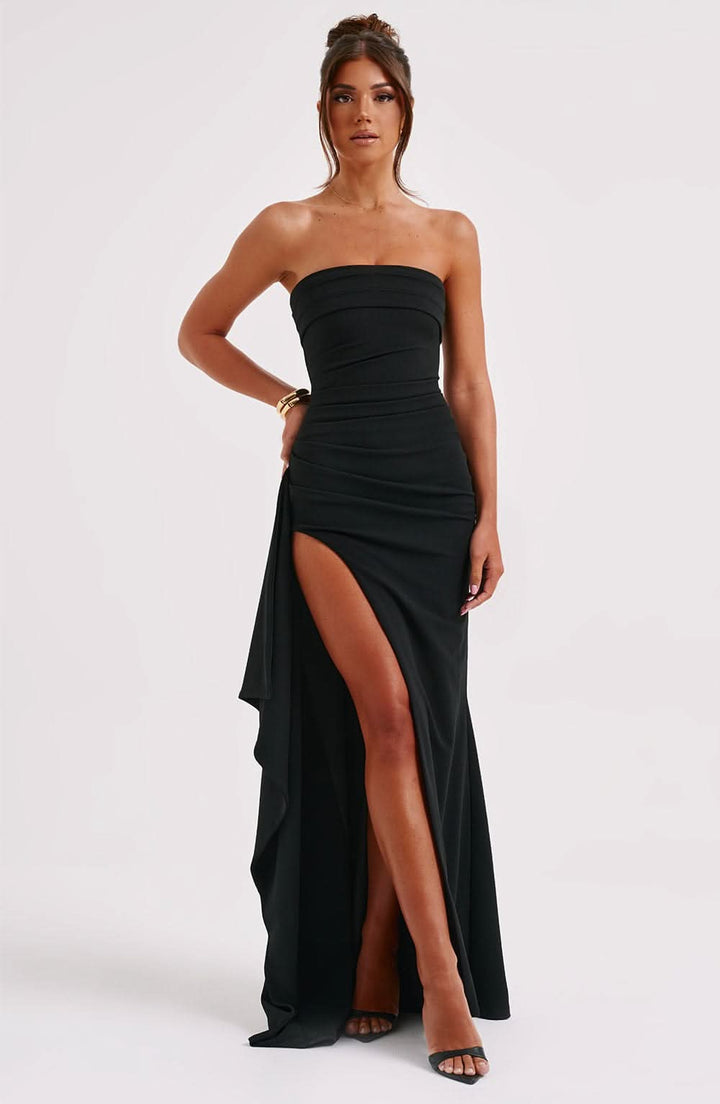 Virelle | Strapless Ruffle Maxi Dress