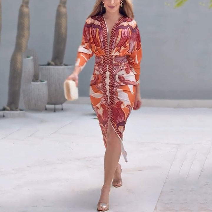 Lysara | Printed Bodycon Midi Dress