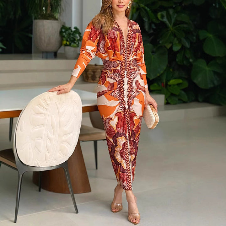 Lysara | Printed Bodycon Midi Dress