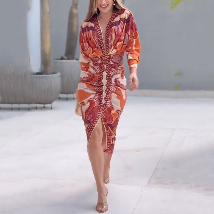 Lysara | Printed Bodycon Midi Dress