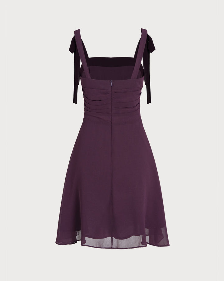 Elina | Tie Strap Chiffon Mini Dress