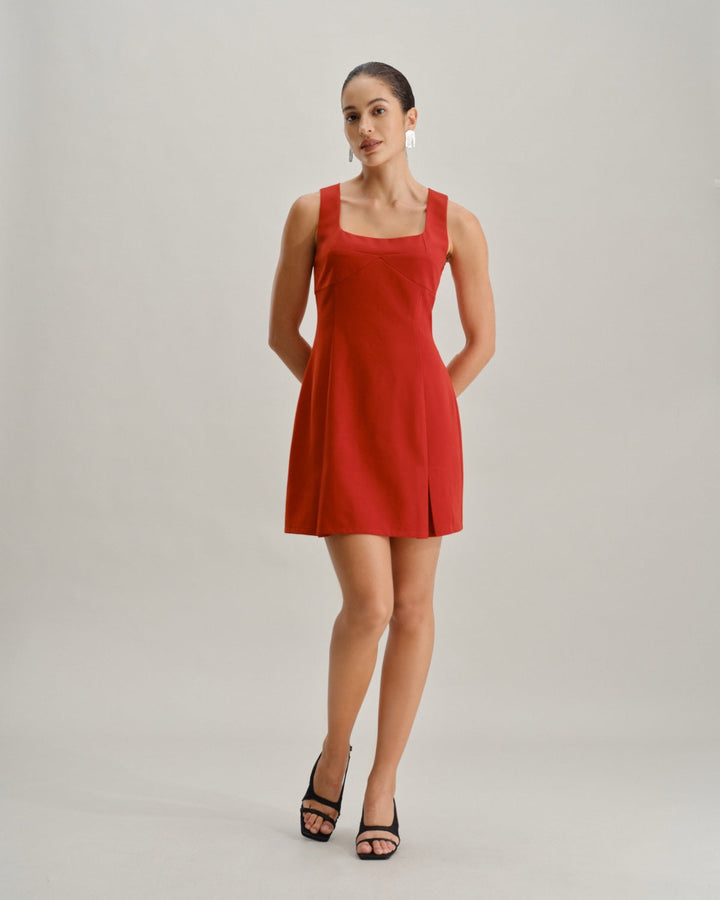 Alina | Square Neck A-Line Mini Dress