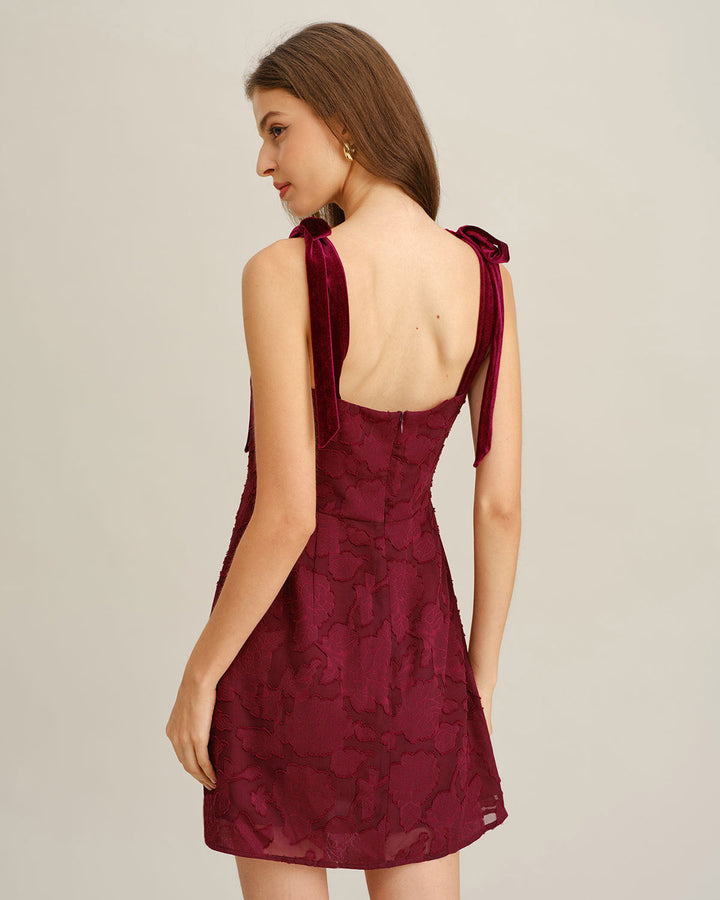 Jaline | Floral Tie Strap Mini Dress