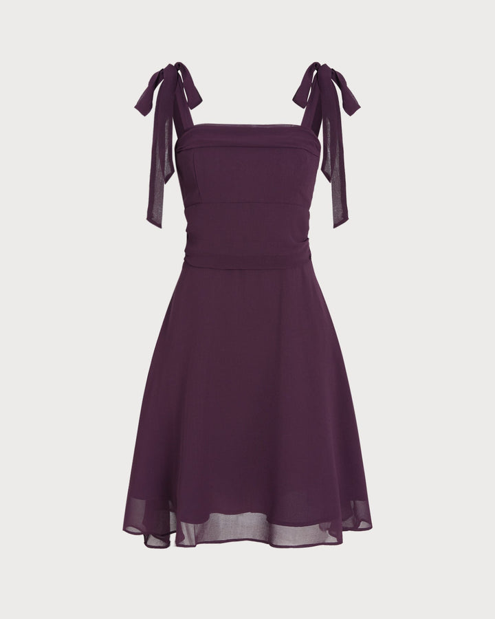 Elina | Tie Strap Chiffon Mini Dress