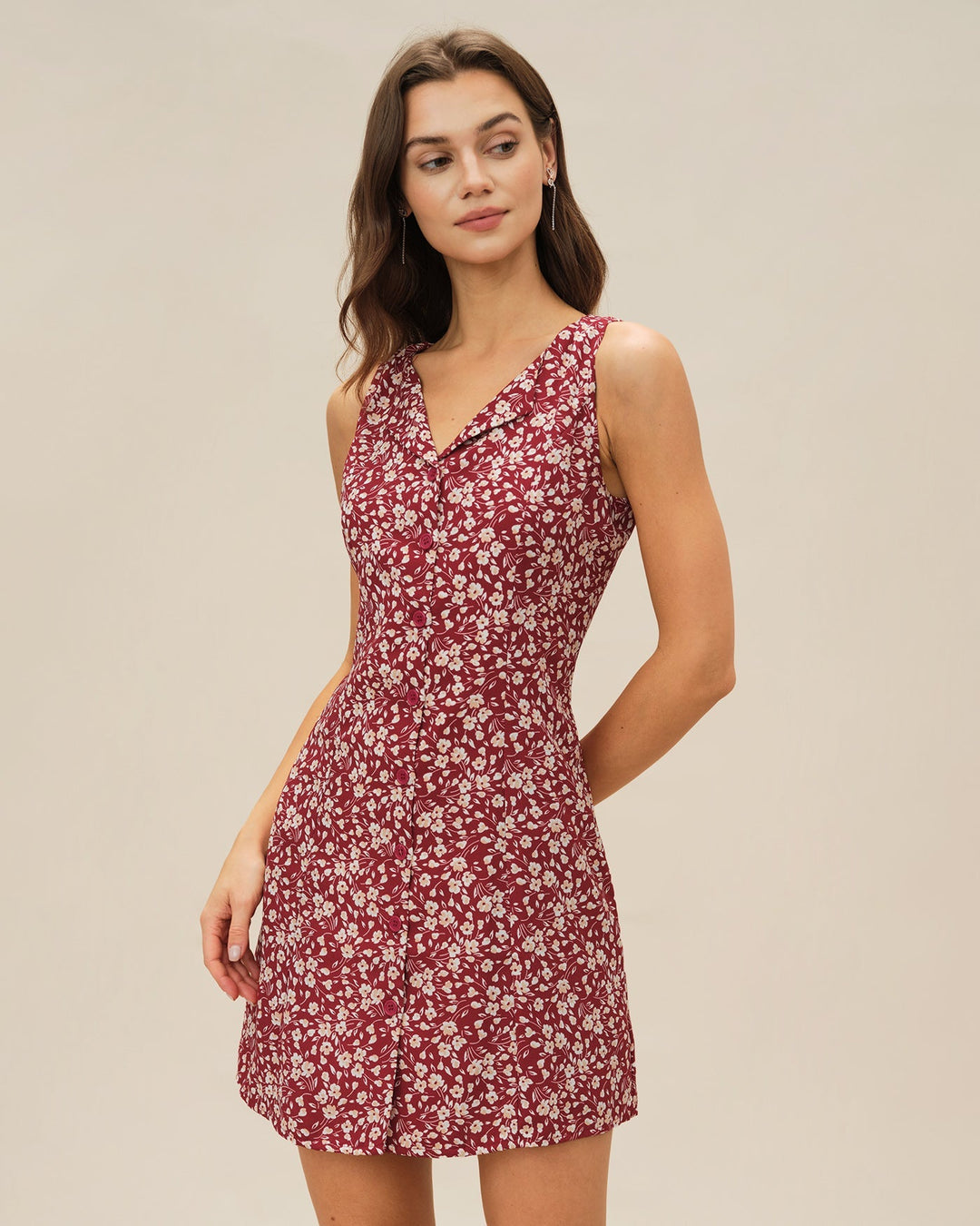 Clo | Floral V-Neck Mini Dress