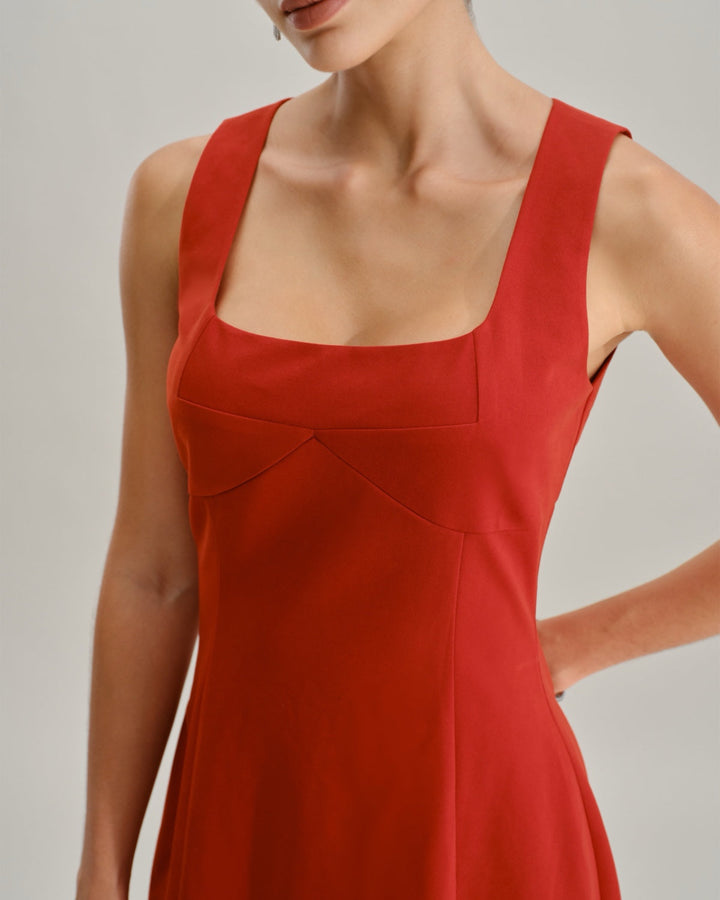 Alina | Square Neck A-Line Mini Dress