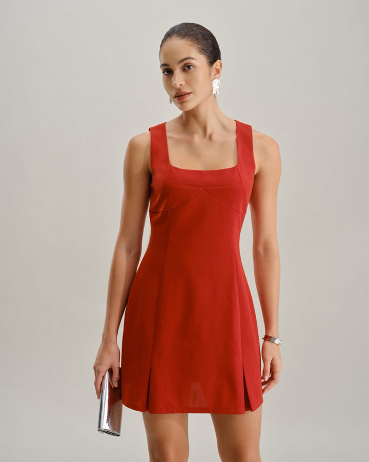 Alina | Square Neck A-Line Mini Dress
