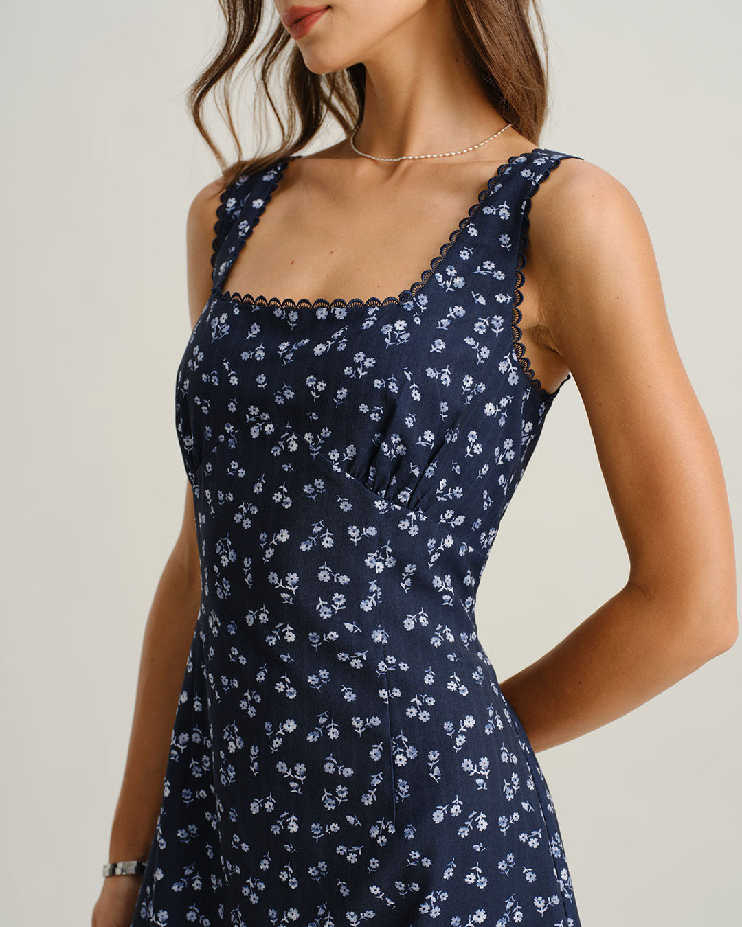 Nara | Floral Square Neck Mini Dress